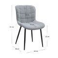 Dining room set 5pcs Rubes - Chiara Megapap white color - grey Ø100x78cm.