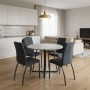 Dining room set 5pcs Rubes - Fina Megapap white color - anthracite Ø100x78cm.