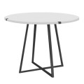 Dining room set 5pcs Rubes - Fina Megapap white color - anthracite Ø100x78cm.