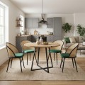 Dining room set 5pcs Rubes - Jacob Megapap oak color - green Ø100x78cm.