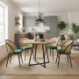 Dining room set 5pcs Rubes - Jacob Megapap oak color - green Ø100x78cm.