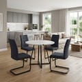 Dining room set 5pcs Rubes - Laura Megapap white color - anthracite Ø100x78cm.