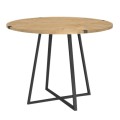 Dining room set 5pcs Rubes - Nova Megapap oak color - black Ø100x78cm.