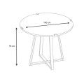 Dining room set 5pcs Rubes - Nova Megapap white color - black Ø100x78cm.