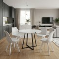 Dining room set 5pcs Rubes - Viva Megapap white color Ø100x78cm.