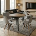 Dining room set 5pcs Xana - Nova Megapap sepet oak color - grey Ø90x77.5cm.