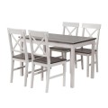 DAILY Set K/D (Table 118x74+4 Chairs) White/Dark Oak