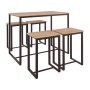 HENRY Set (Bar Table 100x60cm+4 Bar Stools) Metal D.Brown/Sonoma