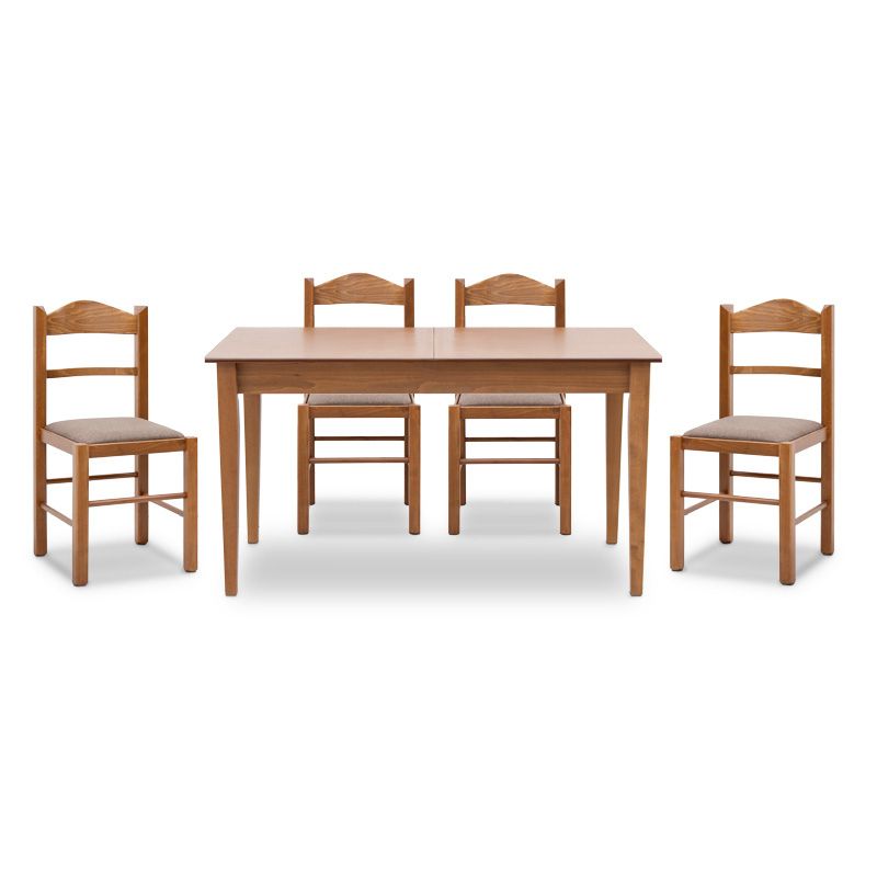 Dining set Adare-Virginia Megapap 5 pcs solid wood - MDF extendable table 140/180x78x77cm.