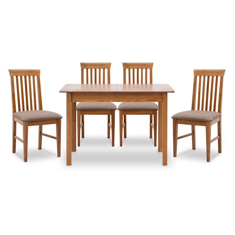 Dining set Bergen-Francis Megapap 5 pcs solid wood - MDF extendable table 120/150x68x77cm.