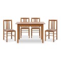 Dining set Bergen Megapap 5 pcs solid wood - MDF extendable table 120/150x68x77cm.