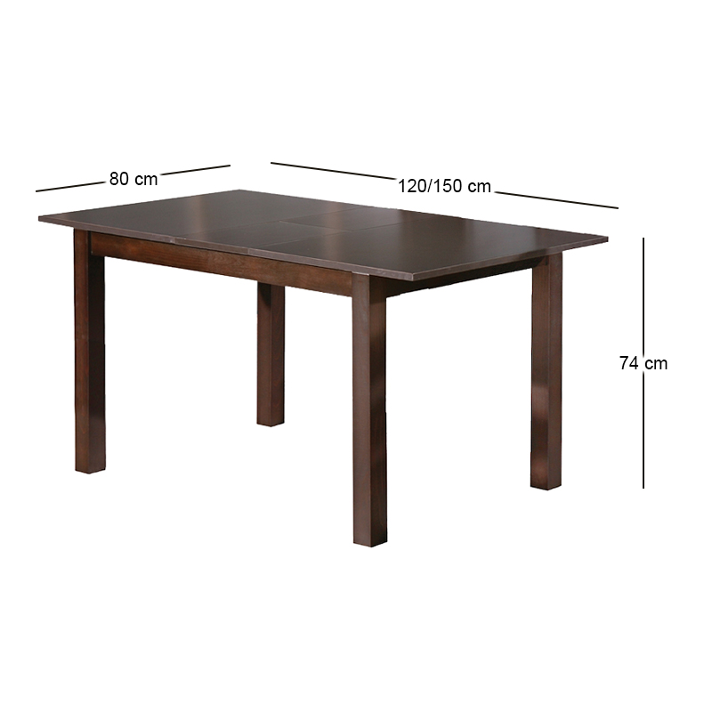 MILLER Set (Table 120+30x80+4 Chairs) Dark Walnut