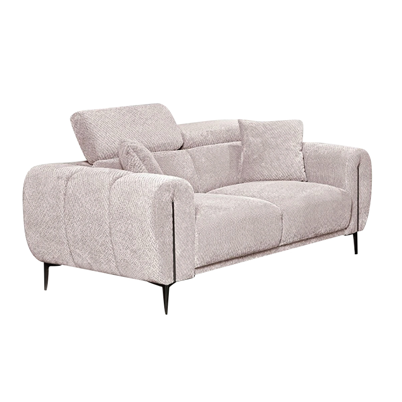 SEVILLE 2-Seater Sofa Teddy Beige Fabric
