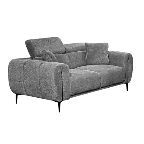 SEVILLE 2-Seater Sofa Teddy Dark Grey Fabric