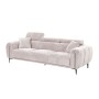 SEVILLE 3-Seater Sofa Teddy Beige Fabric