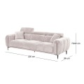 SEVILLE 3-Seater Sofa Teddy Beige Fabric