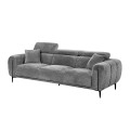 SEVILLE 3-Seater Sofa Teddy Dark Grey Fabric