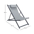 DECK Lounger Steel Anthracite/Textilene Grey