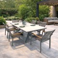 SIERRA Set (Table 210x97cm+6 Armchairs) Alu Dark Grey/PSP White Oak