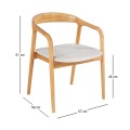 SIMONE Armchair Natural, Pu Ecru