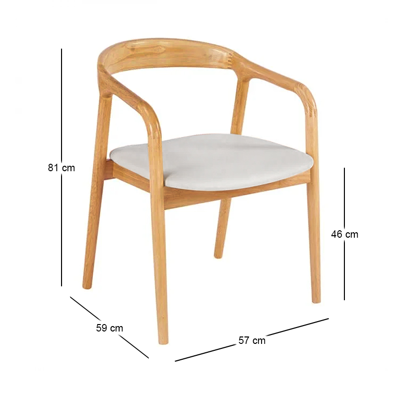 SIMONE Armchair Natural, Pu Ecru