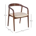SIMONE Armchair Walnut, Pu Ecru