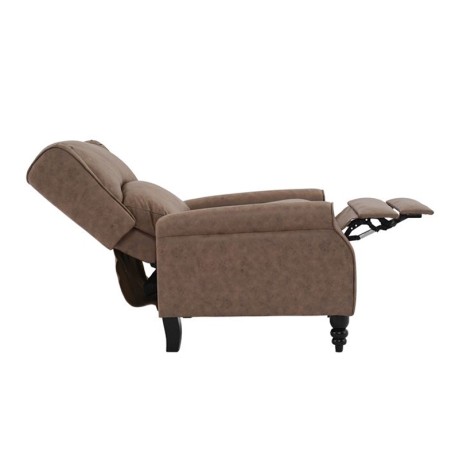 Πολυθρόνα relax - Μπερζέρα Simple ύφασμα χρώμα antique καφέ 72x84x97εκ.