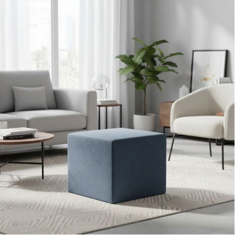 April Megapap velvet fabric stool in anthracite color 40x40x40cm.
