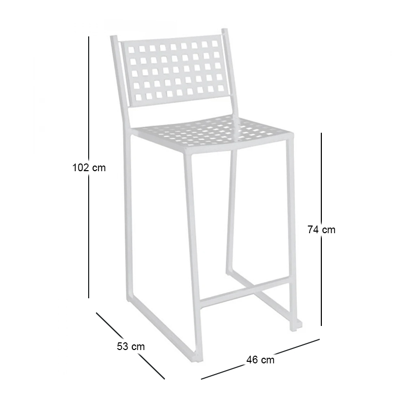 CAPRICE Bar Stool Steel White