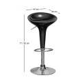DISCO Bar Stool ABS Black/Chromed Base