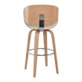 GOMEZ Bar Stool Natural/Pu White