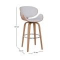 GOMEZ Bar Stool Natural/Pu White