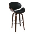 GOMEZ Bar Stool Walnut/Pu Black