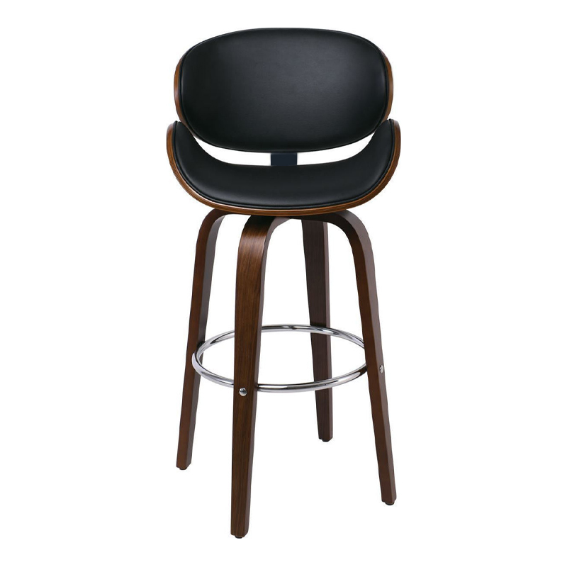 GOMEZ Bar Stool Walnut/Pu Black
