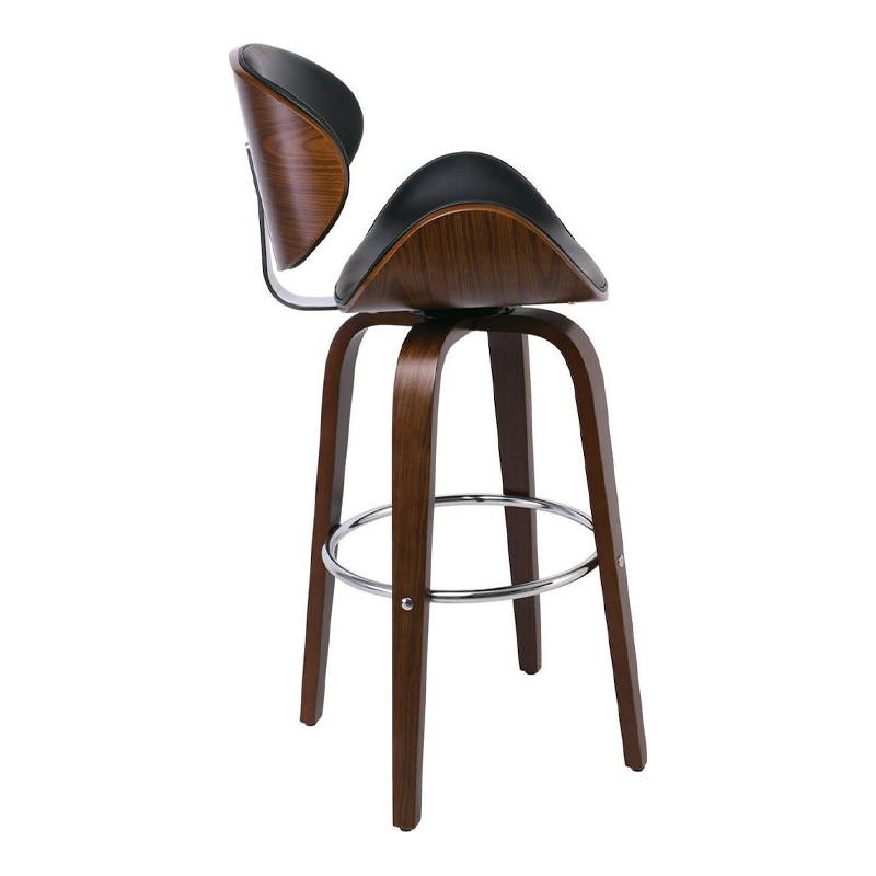 GOMEZ Bar Stool Walnut/Pu Black