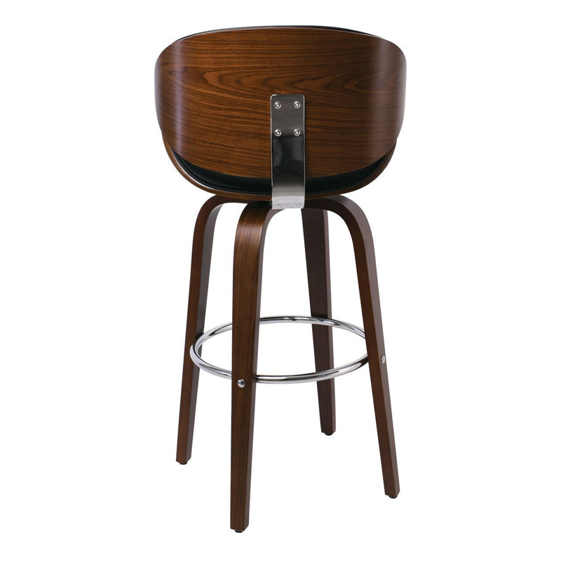 GOMEZ Bar Stool Walnut/Pu Black