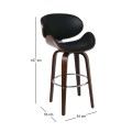 GOMEZ Bar Stool Walnut/Pu Black
