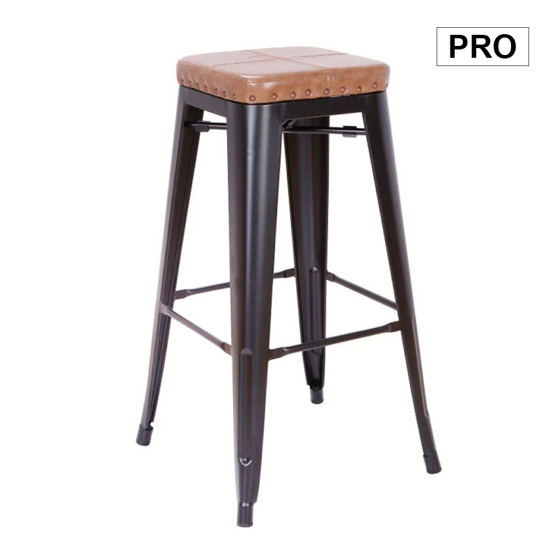 RELIX Bar Stool Steel Black Matte/Pu Camel