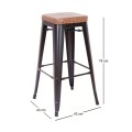 RELIX Bar Stool Steel Black Matte/Pu Camel