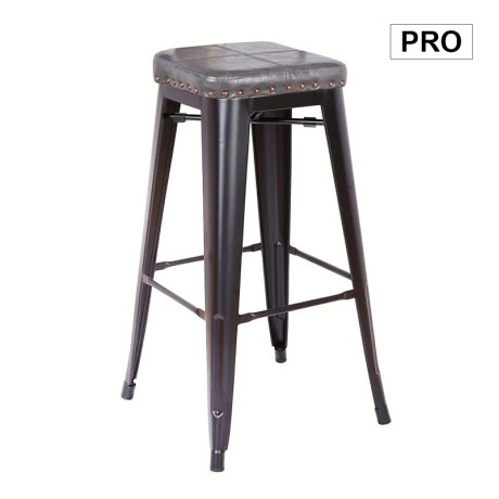 RELIX Bar Stool Steel Black Matte/Pu D.Grey