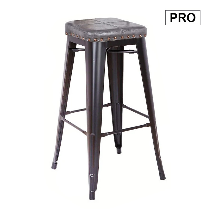 RELIX Bar Stool Steel Black Matte/Pu D.Grey