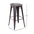 RELIX Bar Stool Steel Black Matte/Pu D.Grey