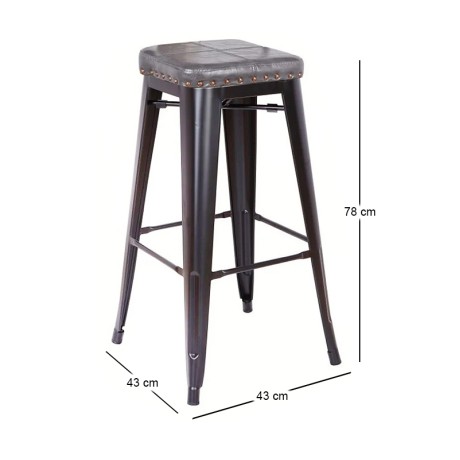 RELIX Bar Stool Steel Black Matte/Pu D.Grey