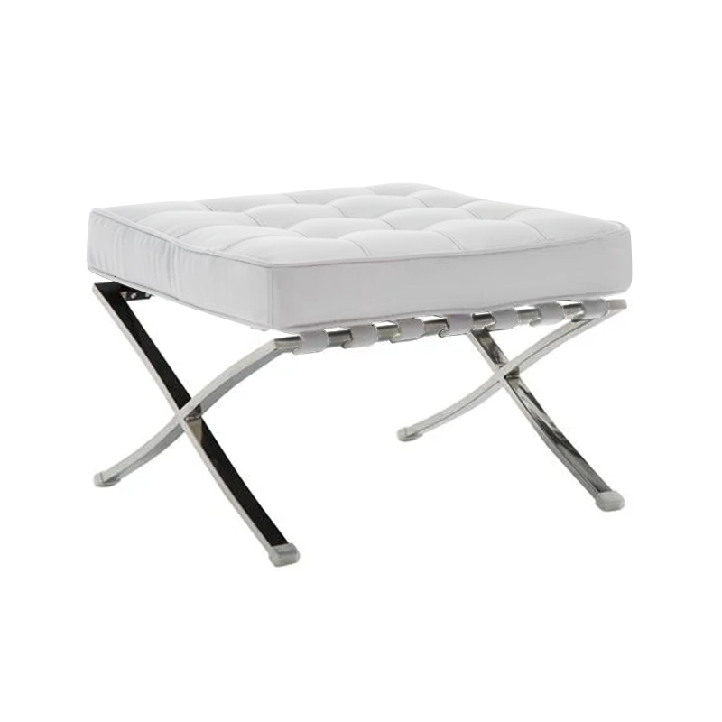 BARCELONA Type Ottoman White Pu