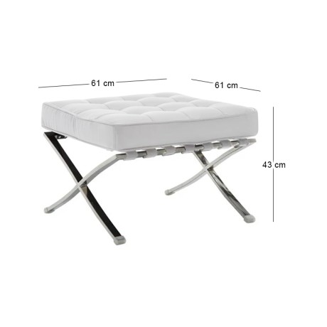 BARCELONA Type Ottoman White Pu