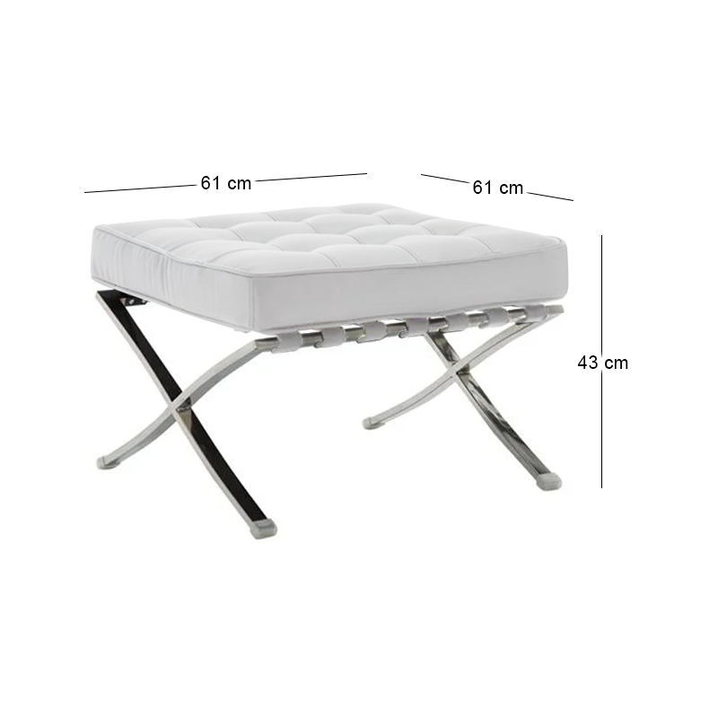 BARCELONA Type Ottoman White Pu
