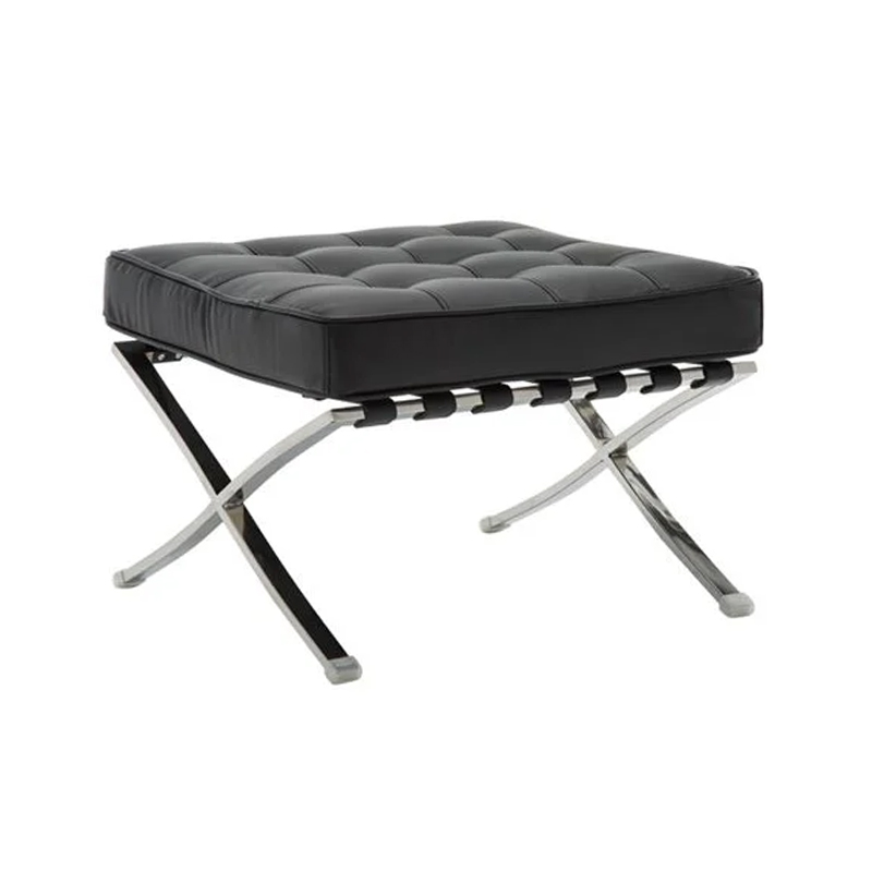 BARCELONA Type Ottoman Black Pu