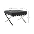 BARCELONA Type Ottoman Black Pu