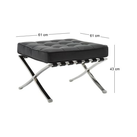BARCELONA Type Ottoman Black Pu