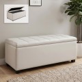 DENISE Storage Ottoman Pu Cream 113x43x45